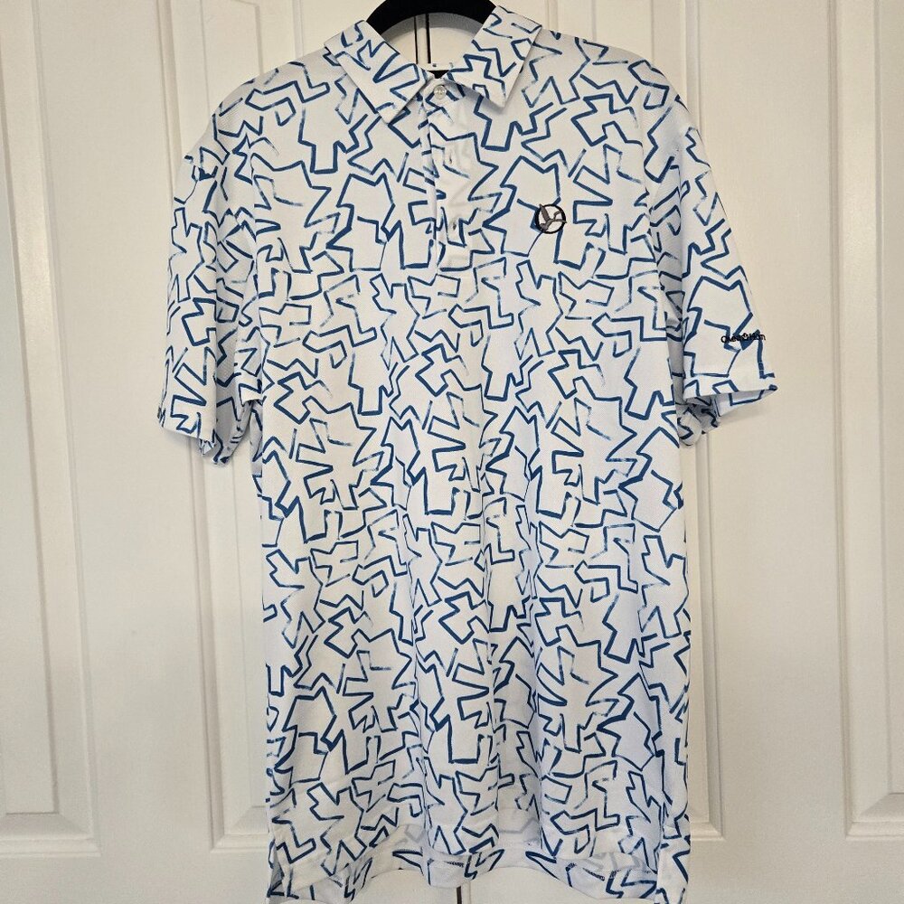 Dunning Golf Performance Halo White Cool Max Polyester Polo Shirt